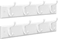 SONGMICS Wall-Mounted Coat Racks, Set of 2, 8 Dual Metal Hooks