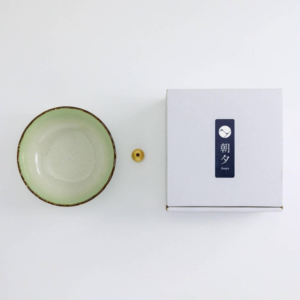 Asayu Japan Lotus Incense Holder for Sticks, Light Green Ceramic, 4.1in
