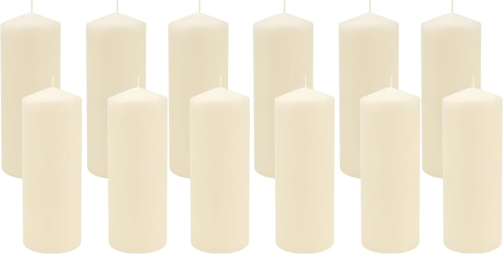 Stonebriar 80 Hour Long Burning Unscented Pillar Candles, 3x8, Ivory, 6 Count (Pack of 2)