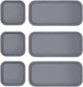 Wenqik 6 Pcs Mini Silicone Vanity Tray Bathroom Counter, Dark Gray
