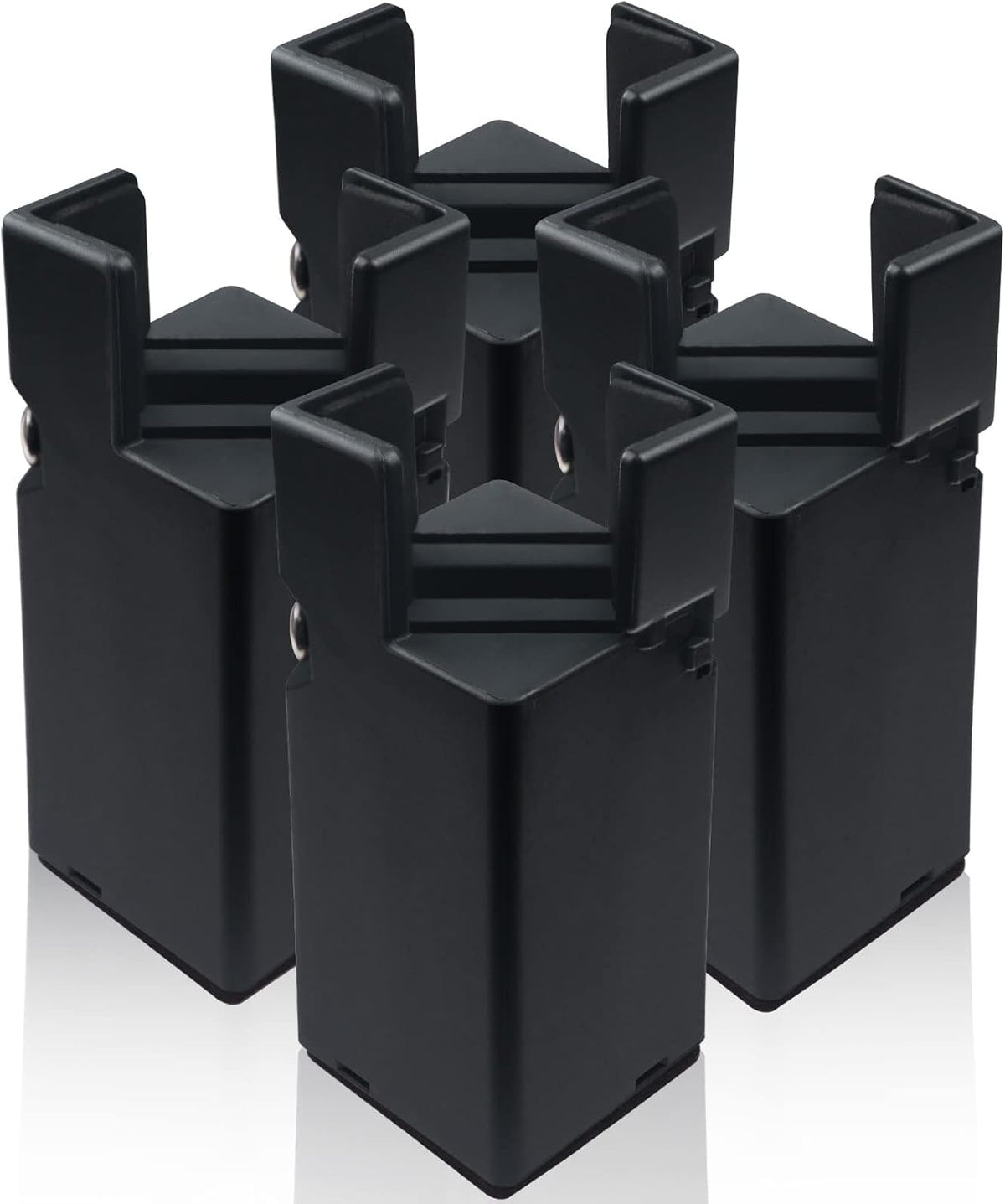 4Pcs Adjustable Furniture Risers 4In with Screw Clamp, Sturdy Desk Risers for Desk Legs, Bed Lifts Risers Heavy Duty, Table Risers for Chair Frame Width from 0.8-1.6in, Supports 4409lbs (4In)