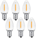 NETEHA 6 Pack C7 Clear 120V Waterproof Led Replacement Christmas Light Bulb