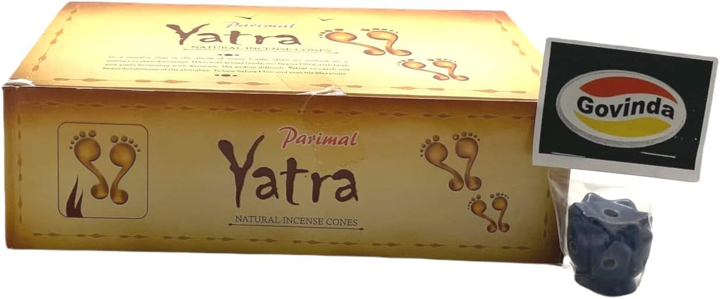 Govinda Incense Cone Holder Bundle with Parimal Yatra Natural Incense Cones - 120 Cones