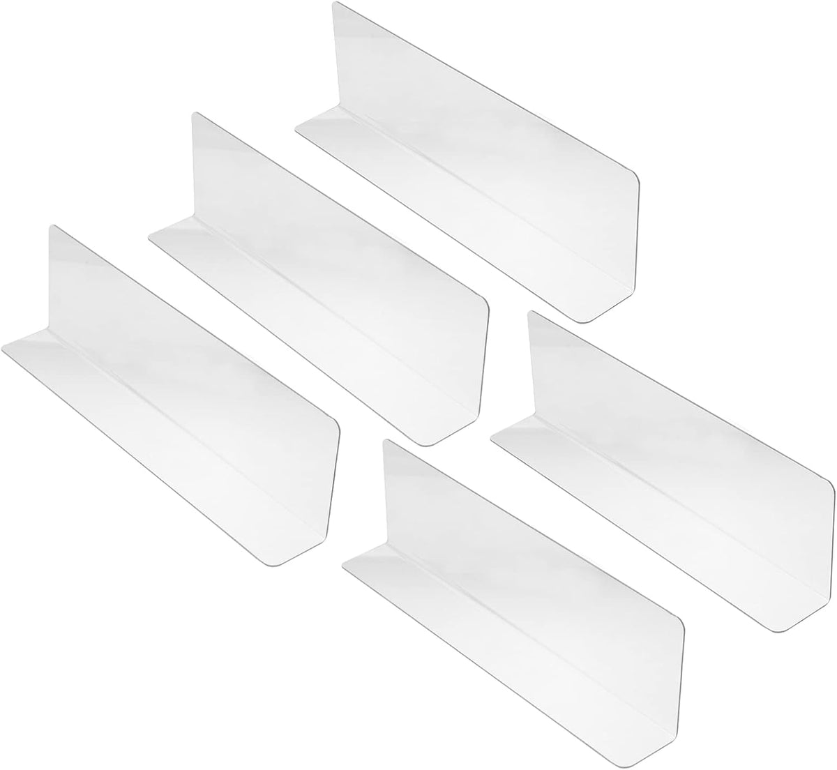 ULTECHNOVO 10pcs Clear Shelf Dividers for Shelves, 7.86" Long Clear Pharmacy Shelf Dividers L Shape Separator Thicken Clapboard for Commodity Classification for Cabinets Shelf Store