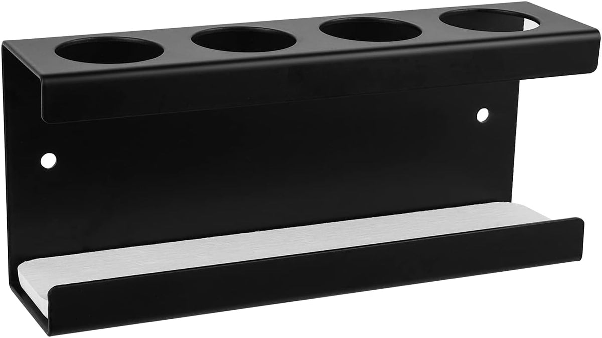 Adorila Electric Toothbrush Holder Wall Mount, 4 Slot Metal Stand, Black