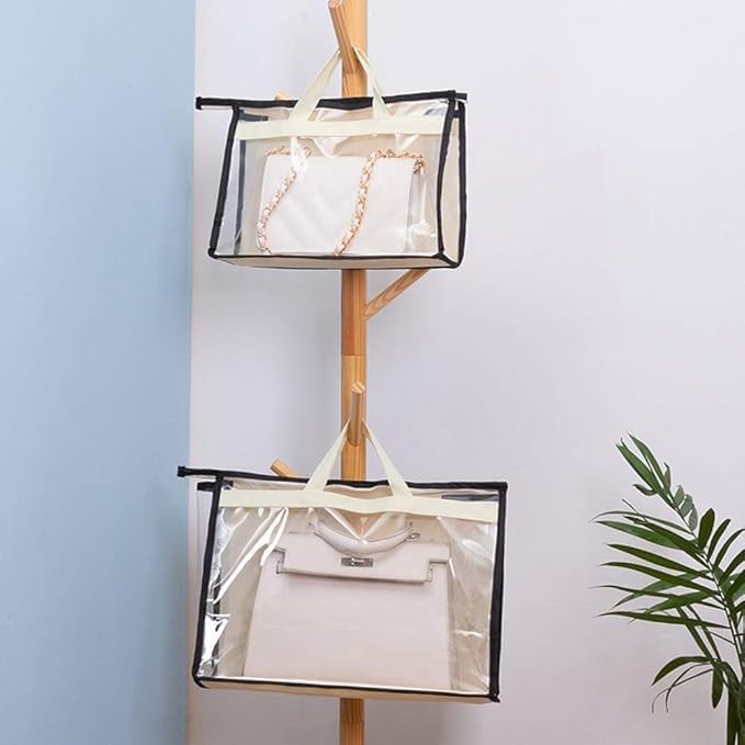 Foldable Handbag Hanging Organizer Space-Saving, Dust-Proof Purse & Clutch Storage Bag for Wardrobe & Closet Durable & Convenient Ladies Handbag Pouch Organizer