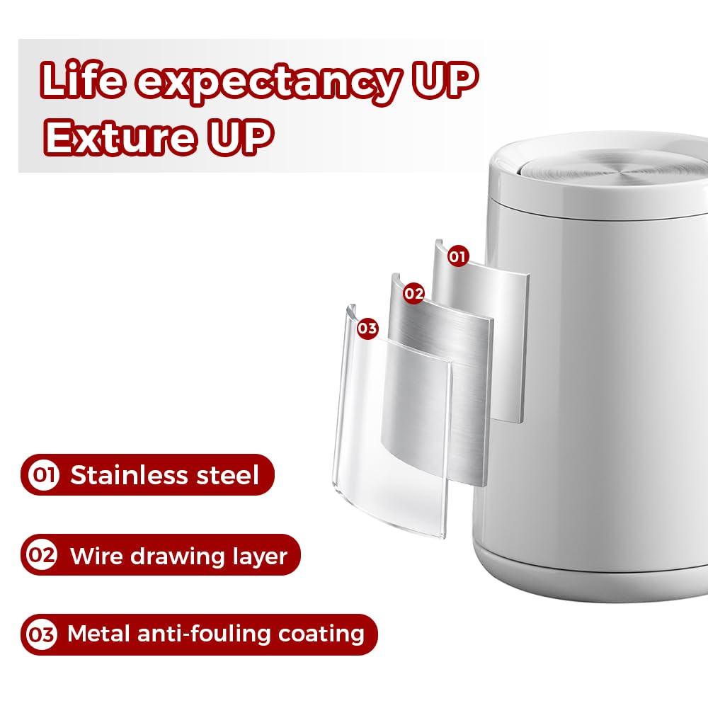 10L/2.6Gal Bathroom Trash Can,Swing Lid Trash Can