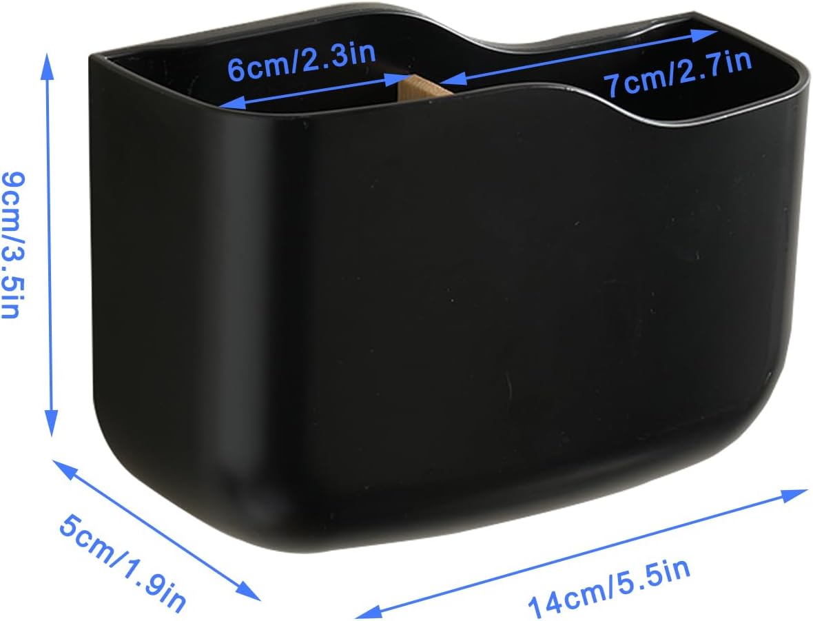 SUNFICON Wall Mount Remote Holder TV FAN Remote Control Holder Bedside Caddy Wall Organizer Phone Holder for Office Adhesive Media Player Controller Holder Box Tray Home Desk Nightstand 2 PACK BLACK