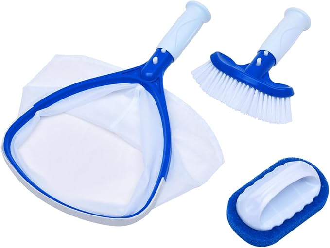 AnotherGifts Professional Spa Maintenance Kit with Skimmer, Brush and Scrubber Pad for Hot Tub and Small Pool Cleaning, All-in-One Cleaning Tool Set PureSpa Home Hot Tubs