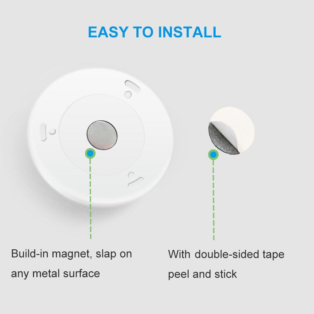 AMIR Upgraded 3.15” Motion Sensor Light Indoor, Cordless Battery Powered Stick on LED Night Lights for Closet, Stair, Under Cabinet, Hallway, Kitchen (White - Pack of 6)