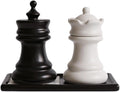 Ceramic Chess Qtip Holder Set, King & Queen Storage Jars