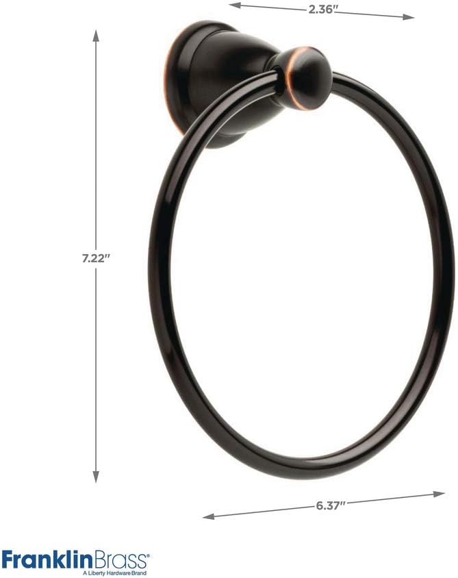 Franklin Brass 3-Piece Oil Rubbed Bronze Bathroom Set Towel Rack, Ring, Toilet Paper Holder| Kinla Bath Accessories