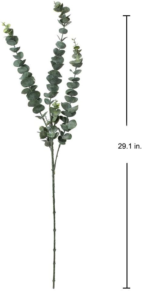 29'' Faux Eucalyptus Branches Spray Artificial Eucalyptus Leaves Long Stems Fake Flower Greenery Tall Plants Real Touch Flowers Eucalyptus for Wedding Bouquet Vase Floral Arrangement Decor 5 Pcs
