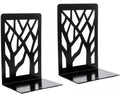 Tree Bookends Metal Nonskid Bookends Heavy Duty Bookshelves Organizer Office Bookend for Shelves, Book Ends for Heavy Books (Tree Shadow A-Black, 1 Pair)