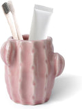 Cactus Toothbrush Holder,Western Stable Ceramic Pink Toothbrush Holder
