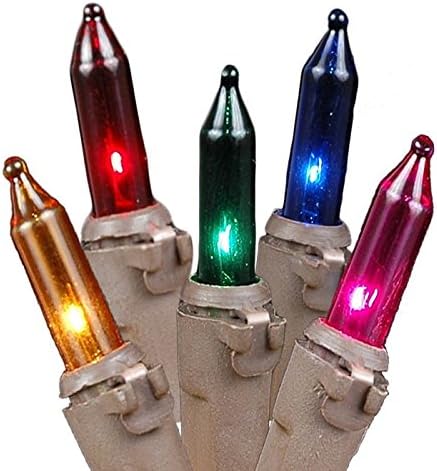 Novelty Lights 8.5 Feet 20 Bulb Multicolor Mini Light String on Brown Wire