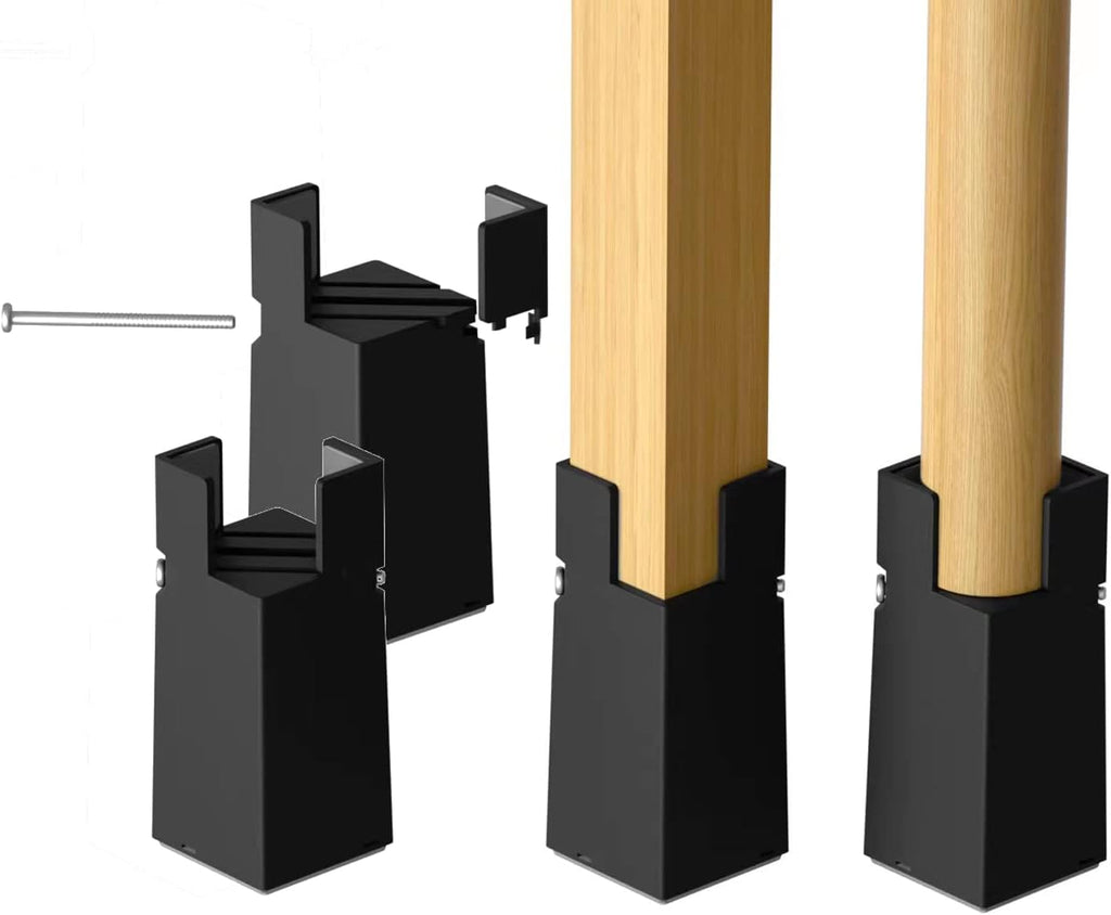 Sephyroth Adjustable Bed Risers Furniture Risers 4Pack with Screw Clamp.Table Desk Chair Risers.Bed Risers 4Inch Fit Furniture's Square/Round Leg Diameter from 0.8''–1.6'' (4Inch Black)