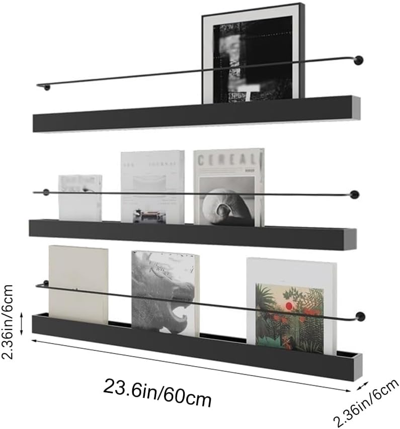 Wall Mounted Magazine Rack, 3 Pack Bookshelf Storage Display Stand Shelves