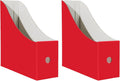 Limitliho 2 Pack Red Cardboard Magazine File Holder for Desk or Shelves