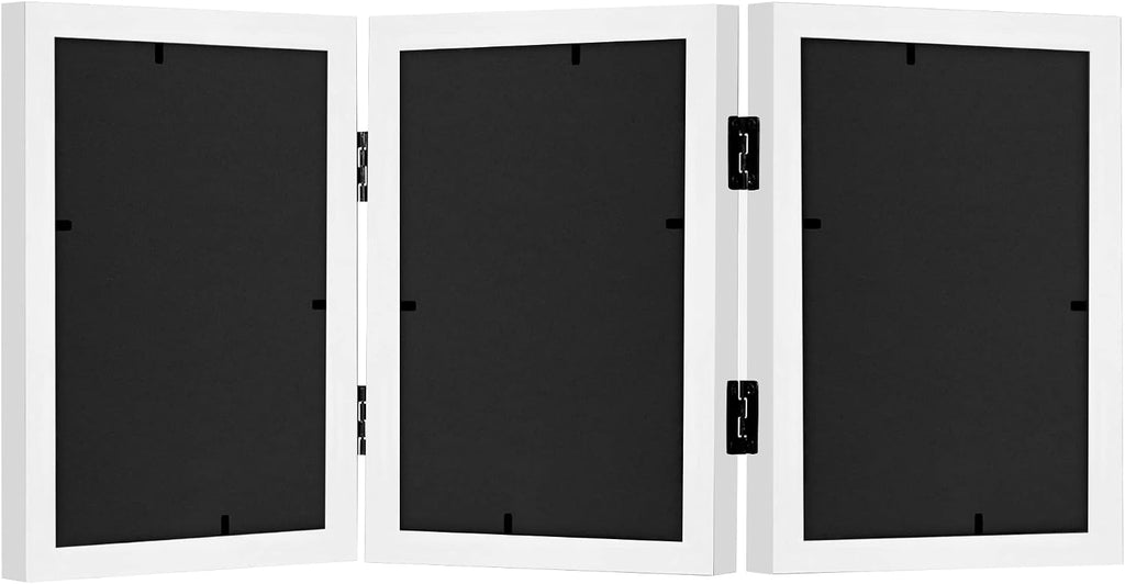Americanflat 4x6 Hinged Triple Picture Frame - Engineered Wood - White