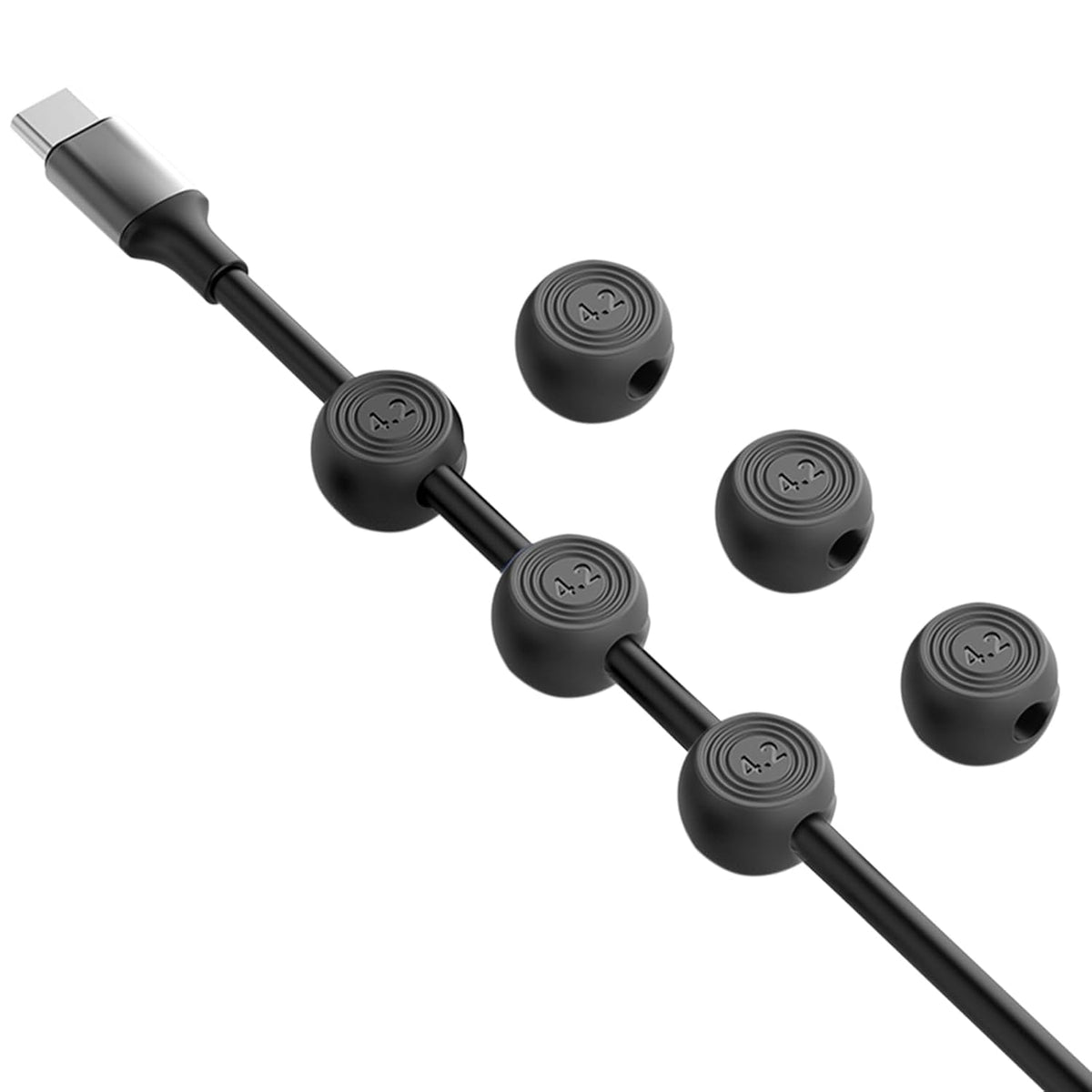 Wanheart Magnetic Cable Clips, 6 Round Cord Holders for Magnetic Surfaces