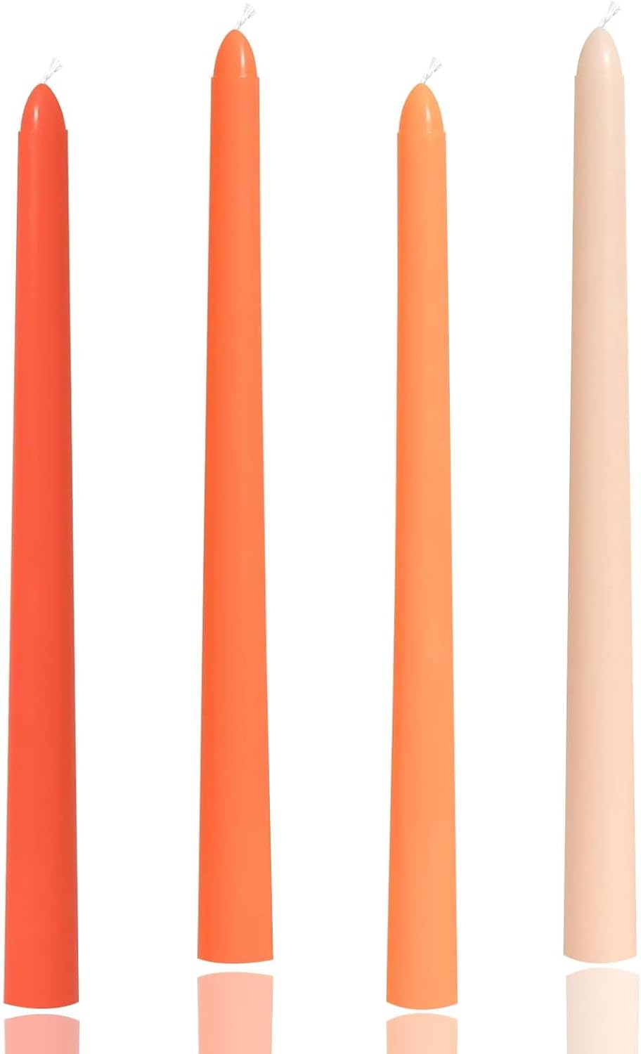 10in Gradient Taper Candles Set of 4 Pack Tapered Candle, Tall Candlesticks,for Dinner Party Wedding, Home Decor,Kitchen Decors,Christmas,Halloween (Orange Gradient, 10 inch)