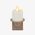 Luminara Flameless Candle Nightlight w/Dusk to Dawn Light Dark Auto Sensor, Timeless Taupe Wall Plug Indoor Night LED Light w/Real-Flame Effect Technology, Bathroom Bedroom Hallway, No Remote Needed