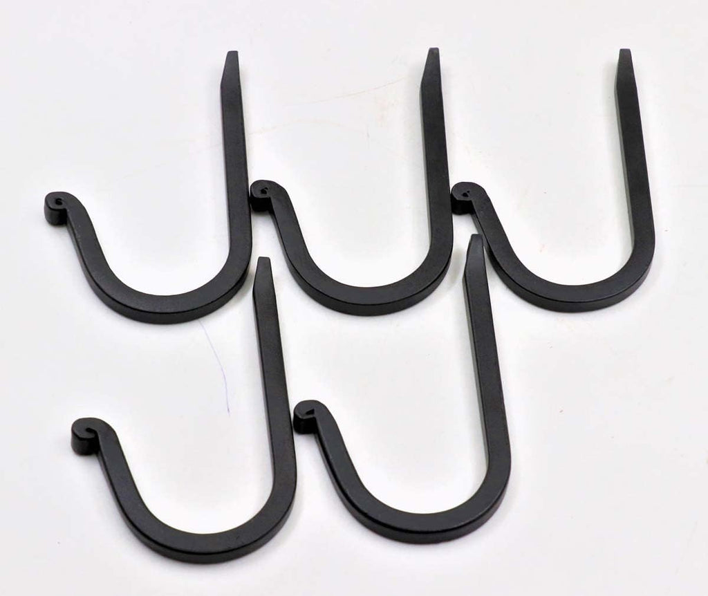 THDC Single Prong Wrought Iron Hooks, Vintage Hand Forged Iron Curved Metal Fasteners – Decorative Colonial Wall Décor, Heavy Duty Wall Hooks, Hangers for Keys, Coats, Robe, Bags, Home, Kitchen (5)