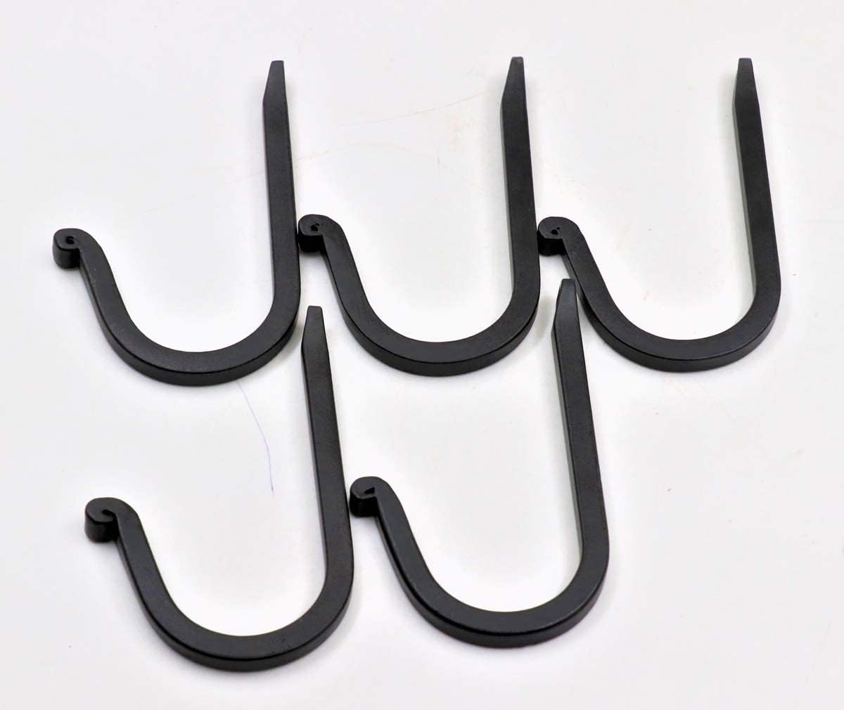 THDC Single Prong Wrought Iron Hooks, Vintage Hand Forged Iron Curved Metal Fasteners – Decorative Colonial Wall Décor, Heavy Duty Wall Hooks, Hangers for Keys, Coats, Robe, Bags, Home, Kitchen (5)