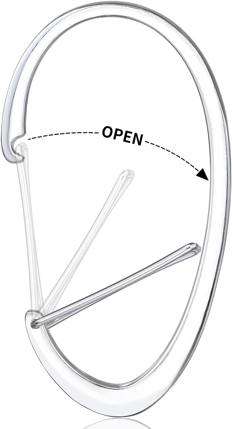 Silver Shower Curtain Rings, Rustproof Shower Curtain Hooks for Bathroom, ZESLMG Chrome Decorative Shower Hooks Rings for Shower Curtain Rod Hangers, Set of 12