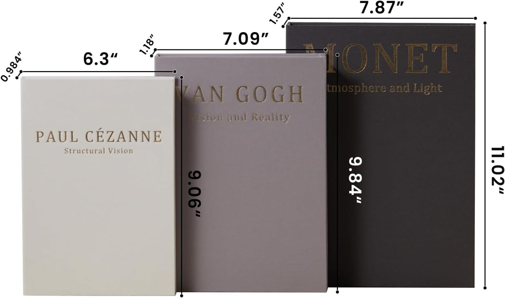Aesthetic Decorative Books - Coffee Table Books Decor - Faux Decor Book Storage Box for Decoration - Set of 3 Linen Fake Book for Home Table Decor - Bedside Tables Decors - Home Room Bookshelf Decors