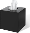 FEMELI Acrylic Square Tissue Boxs Covers Matte Black for Bathroom