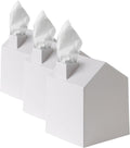 Umbra Casa Tissue Box Cover, House Shaped Kleenex Box Holder, Square, White (Pack of 3)