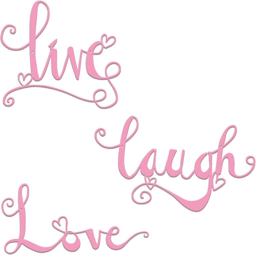 ESTART 3 Pieces Metal Letter 'Live Laugh Love' WordArt Wall Art Decor