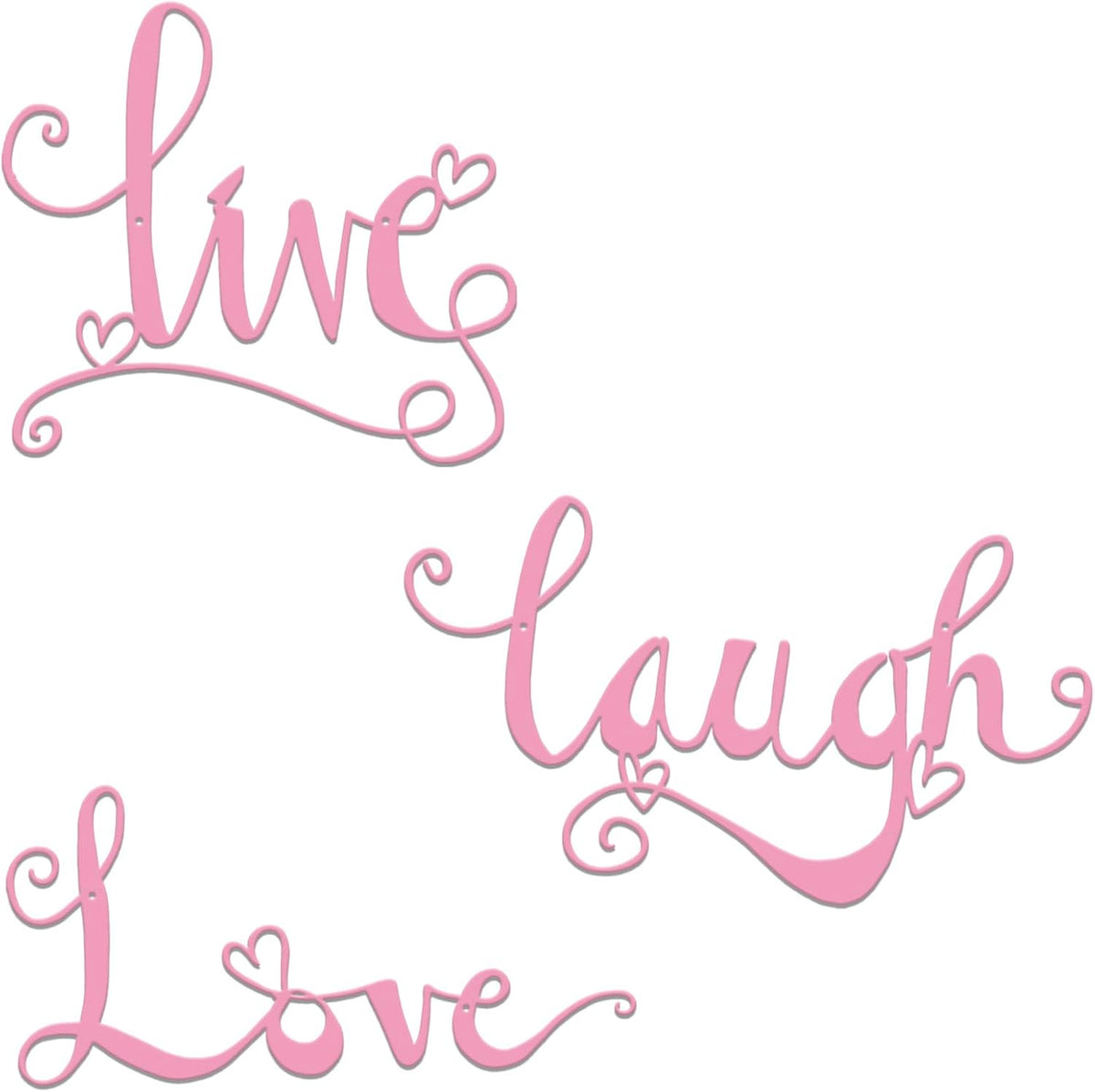 ESTART 3 Pieces Metal Letter 'Live Laugh Love' WordArt Wall Art Decor
