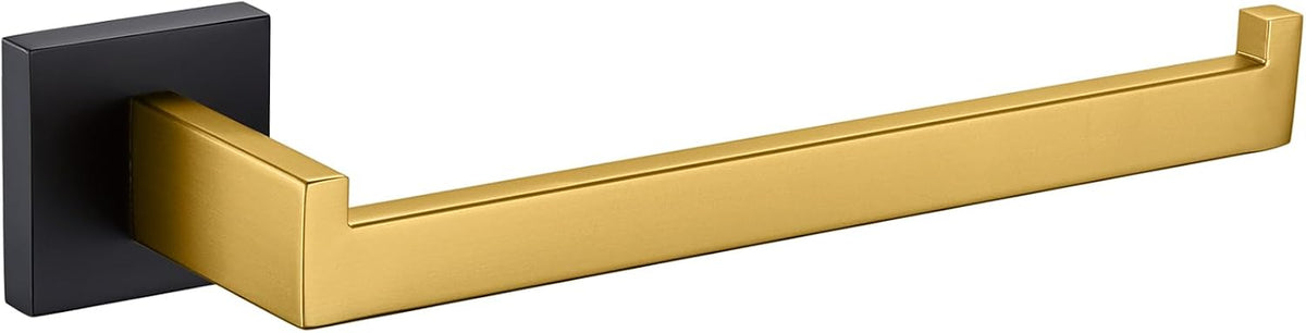 KOKOSIRI Towel Bar for Bathroom Wall Mount 9'' Hand Towel Holder T-304 Stainless Steel Bath Kitchen Accessories Matte Black and Brushed Gold, B3003GDK