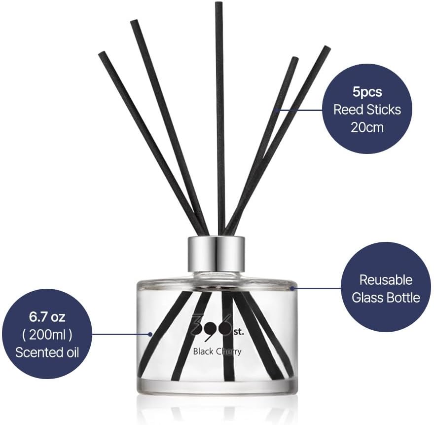 396 st. Reed Diffuser, Baby Powder, 200ml(6.7oz) / Reed Diffuser Sets, Home Fragrance, Scented Oils, Home & Bathroom Décor (Pack of 2)