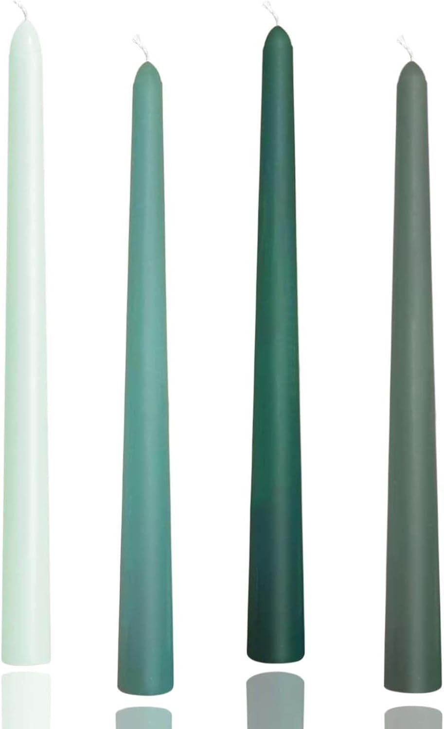 10in Gradient Taper Candles Set of 4 Pack Tapered Candle, Tall Candlesticks,for Dinner Party Wedding, Home Decor,Kitchen Decors,Christmas,Halloween (Green Gradient, 10 inch)