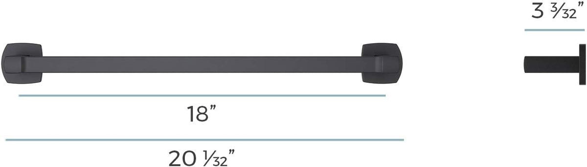 Pfister Deckard Matte Black 18 in Bathroom Towel Bar BTB-DA1B