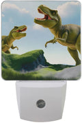 Plug-in LED Night Light Lamp Dinosaur Printing with Dusk to Dawn Sensor for Bedroom, Bathroom, Hallway, Stairways, 0.5W-2 Pack