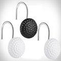 Black White Shower Curtain Hooks Rings Decorative -12 Sets