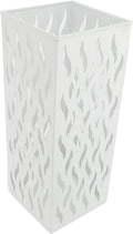 Metal Umbrella Holder, Square Umbrella Stand Rack for Entryway, 6.3" x 6.3" x 16.5" (White)