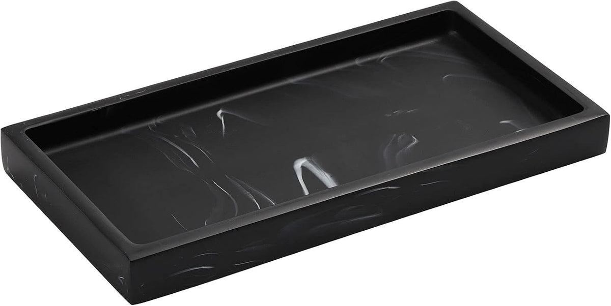 Luxspire Resin Bathroom Vanity Tray Countertop Organizer, Mini, Ink Black