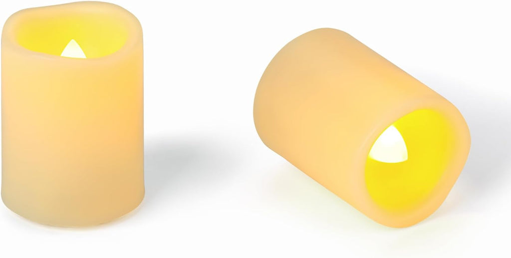 48 Pack 1.5" x 2" Battery Operated Votive Candles, Flameless LED Votive Tea Light Candles Flickering, Electric Powered Outdoor Flicker Candles Bulk for Holiday Wedding Halloween Home Decorations