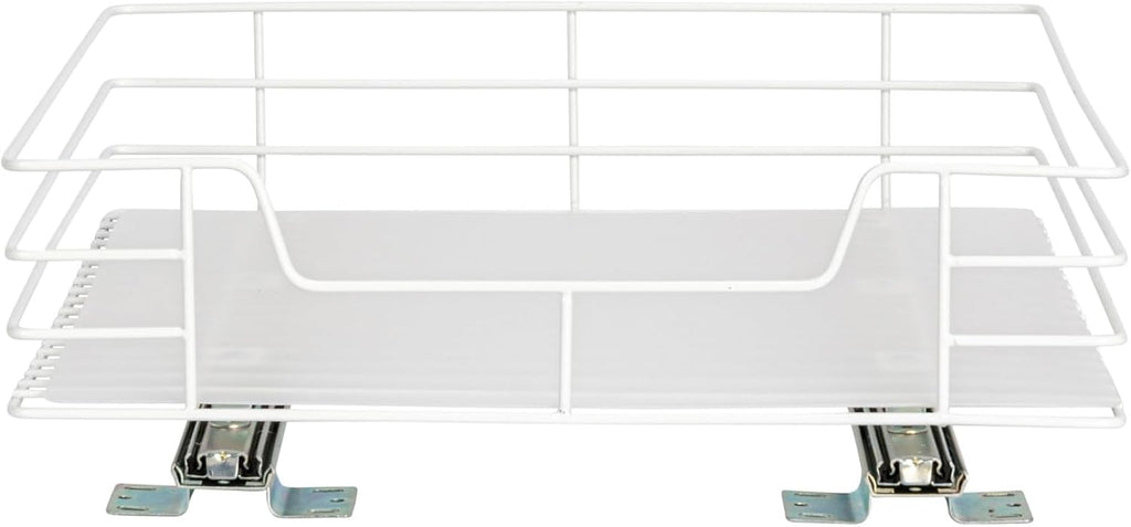 Household Essentials Powder-Coated Steel Pantry Pull-Out Organizer, White
