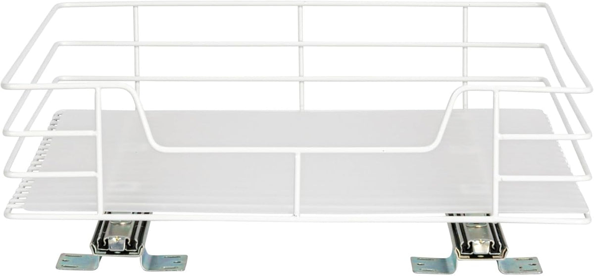 Household Essentials Powder-Coated Steel Pantry Pull-Out Organizer, White