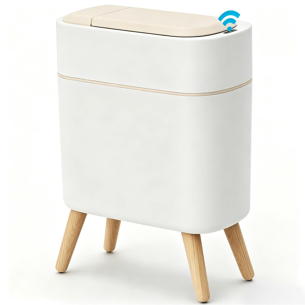 Yatmung Motion Sensor Bathroom Trash Can with Lid - 2.5 Gal Smart Trash Bin