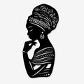 NBEADS Africa Woman Art Wall Decor, 11x5inch Iron Modern Wall Decor Female Home Hanging Drawing Wall Art Metal Wall Sculptures for Bedroom Living Room Black