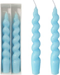 Spiral Taper Candle Blue Candlesticks,7 Inch Short Tapered Candles Unscented Candle Sticks Twisted Taper Candles for Holiday Dinner Party
