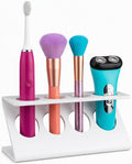 Electric Toothbrush Razor Holder, 4 Slot Bathroom Organizer with Drainage